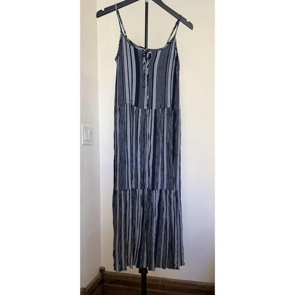 Z Supply Blue/White Striped Sleeveless Midi Dress Straps Women’s S